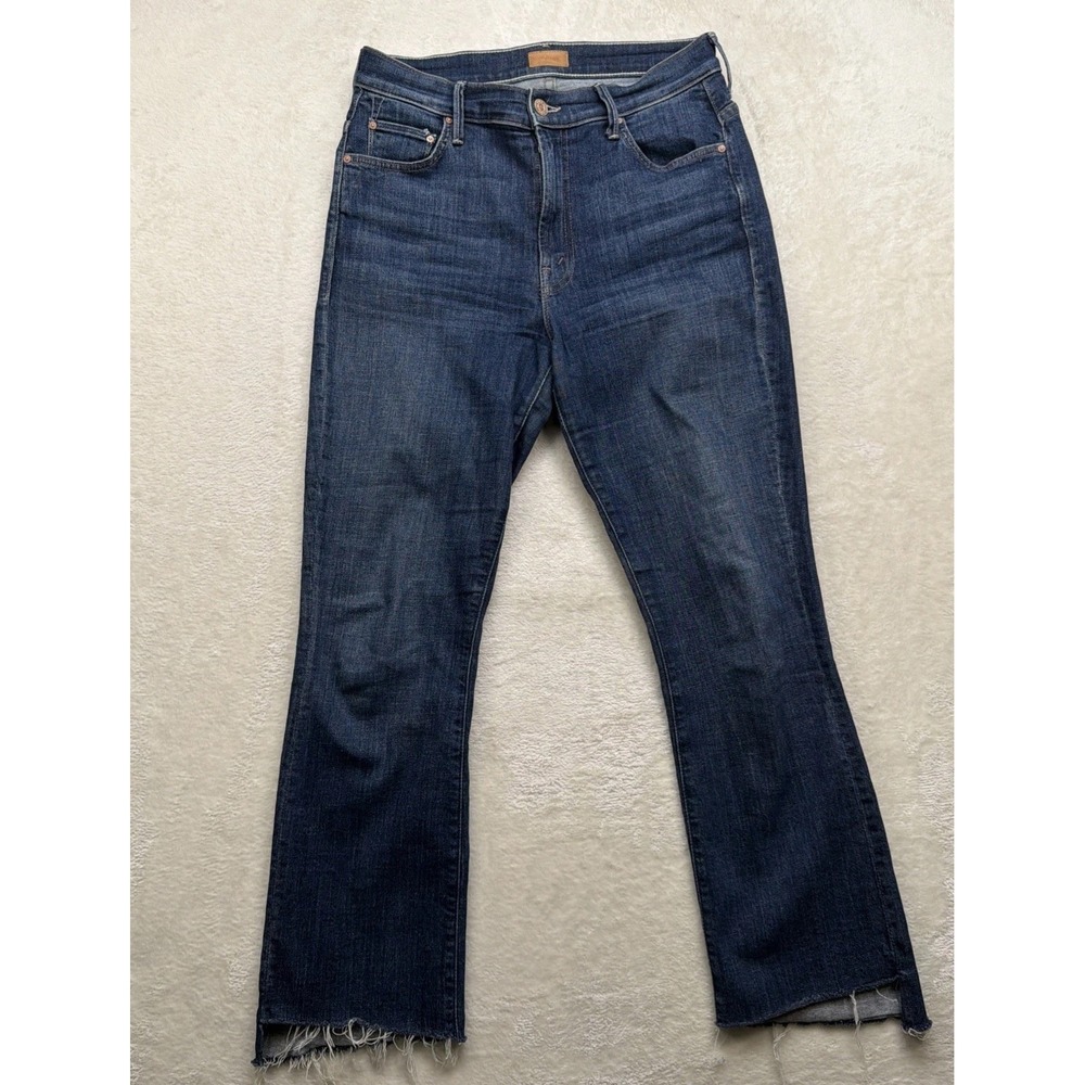 MOTHER The Insider Crop Step Fray Jeans Womens 29 Bootcut Crushing It